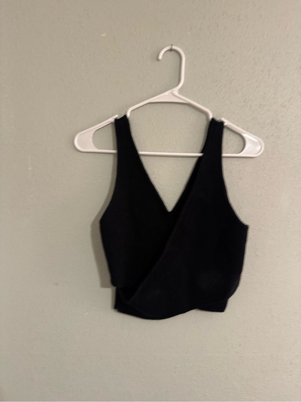 Abercrombie & Fitch Black Wrap-Style Cropped Tank